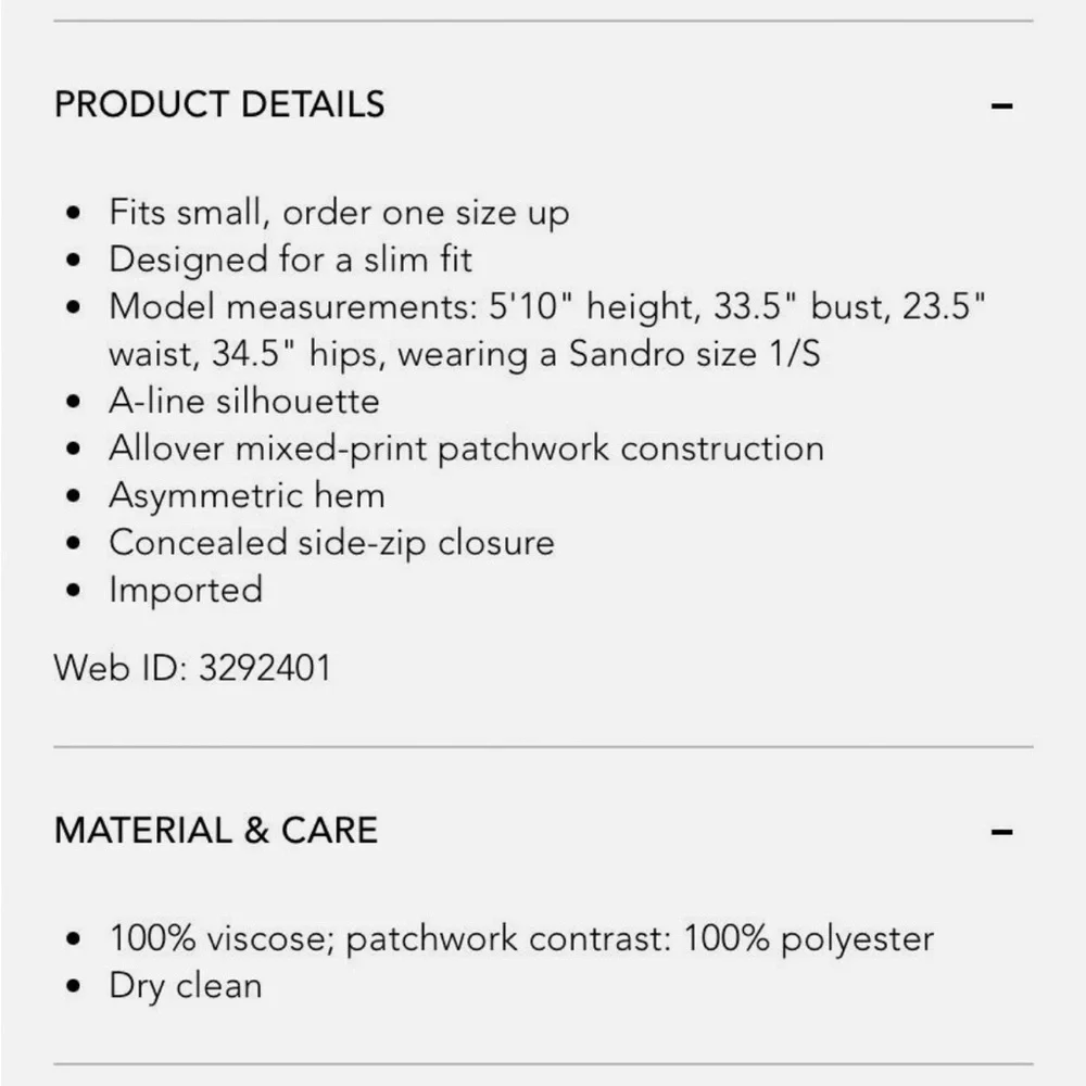 Sandro Paris Dua Asymmetric Patchwork Maxi Skirt Small‎ - Picture 8 of 14